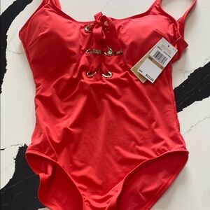 Women’s reddish one piece swimsuit